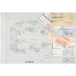 Original pencil blueprints and set layouts from The Wild Wild West