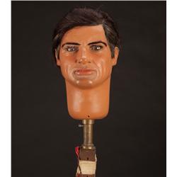 Captain Grey puppet head used in the 1967 TV series, Captain Scarlet and the Mysterons