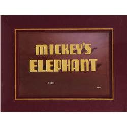 Original title animation cel for 1936 Disney cartoon Mickey’s Elephant