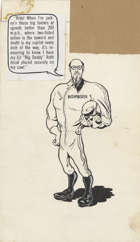 Ed “Big Daddy” Roth original pen & ink illustration of drag racer ...