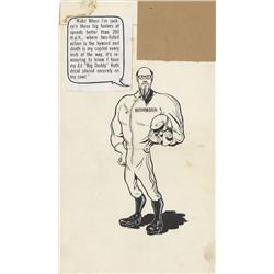 Ed “Big Daddy” Roth original pen & ink illustration of drag racer George “Bushmaster” Schreiber