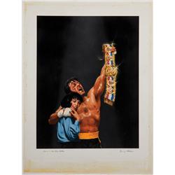 Original one-sheet poster artwork by Birney Lettick from Rocky II