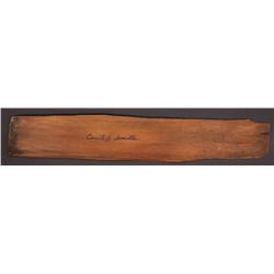 Original wooden shingle from Hollywood studio where Squaw Man was shot signed by Cecil B. DeMille
