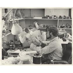 Collection of ca. 1970 photos of David Allen constructing a King Kong model