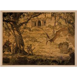 Original master scene artwork of Pterodactyl from Creation by Mario Larrinaga and Willis O’Brien