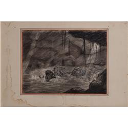 Original concept art by Willis O’Brien for Last of the Labyrinthodons