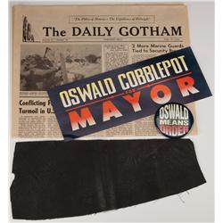 Swatch of faux leather used to create Batman’s cape and other props from Batman Returns