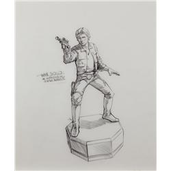 John Alvin Star Wars Chess piece drawing of Han Solo