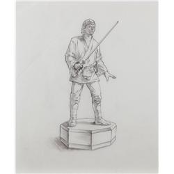 John Alvin Star Wars Chess piece drawing of Luke Skywalker