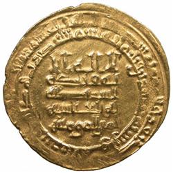 ABBASID: al-Muqtadir, 908-932, AV dinar (4.17g), al-Ahwaz, AH320