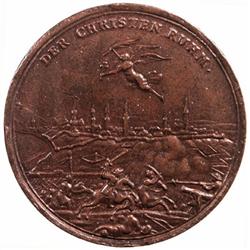 OTTOMAN EMPIRE: Mehmet IV, 1649-1687, AE medal (7.98g), 1686