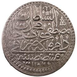 TURKEY: Mustafa II, 1695-1703, AR kurush (19.96g), Kostantiniye, AH1106
