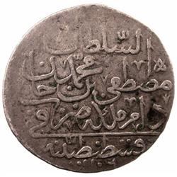 TURKEY: Mustafa II, 1695-1703, AR kurush (18.64g), Kostantiniye, AH1106