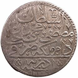 TURKEY: Mustafa II, 1695-1703, AR kurush (19.62g), Edirne, AH1106