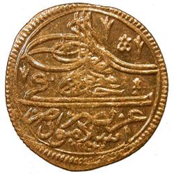 TURKEY: Mahmud I, 1730-1754, AV zeri mahbub (2.59g), Kostantiniye, AH1143