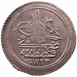 TURKEY: Mahmud II, 1808-1839, AR 10 para (1.53g), Kostantiniye, AH1223 year 16