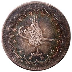 TURKEY: Murad V, 1876, AR 5 kurush (5.95g), Kostantiniye, AH1293 year 1