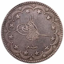 TURKEY: Murad V, 1876, AR 20 kurush (24.02g), Kostantiniye, AH1293 year 1