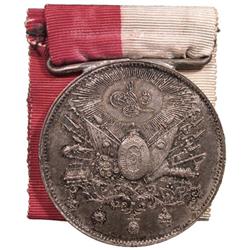 TURKEY: Abdul Hamid II, 1876-1909, AR medal, 30.8 mm, ND