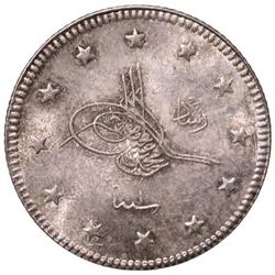 TURKEY: Mehmet V, 1909-1918, AR 2 kurush (2.42g), Bursa, AH1327 year 1