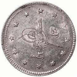 TURKEY: Mehmet V, 1909-1918, AR 2 kurush (2.37g), Kosova, AH1327 year 3