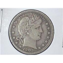 1903 BARBER QUARTER (VERY FINE+)