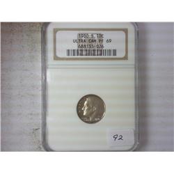 1980-S ROOSEVELT DIME NGC PF69 ULTRA CAMEO