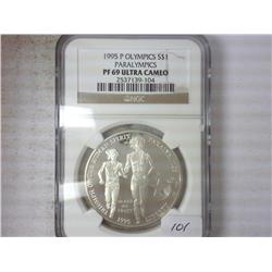 1995-P OLYMPICS "PARALYMPICS" NGC PF69 ULTRA CAMEO