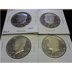 1977-S, 78-S, 79-S & 80-S KENNEDY HALF DOLLARS PF