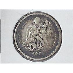 1887 SEATED LIBERTY DIME (LOVE TOKEN)