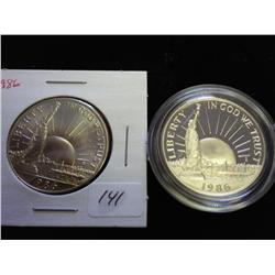 1986-D/S LIBERTY HALF DOLLARS (UNC) & (PROOF)