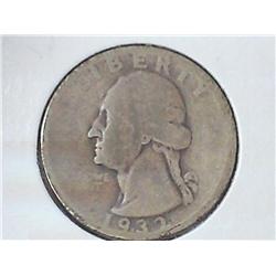 1932-S WASHINGTON SILVER QUARTER (KEY DATE)