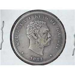 1883 HAWAII 25 CENTS (VERY FINE) SCARCE