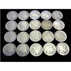 20 ASSORTED 1920-S BUFFALO NICKELS