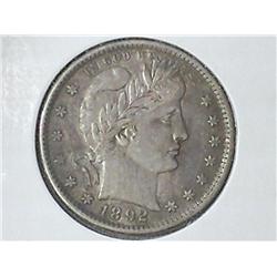 1892-O BARBER QUARTER (AU)