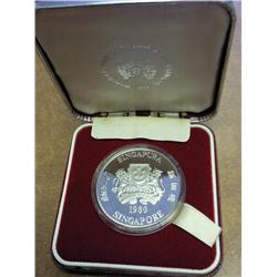 1980 SINGAPORE PROOF $10 COIN .500 OZ