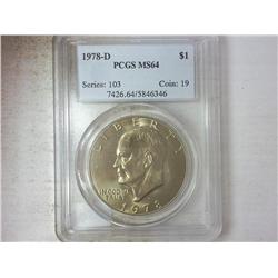 1978-D IKE DOLLAR PCGS MS64