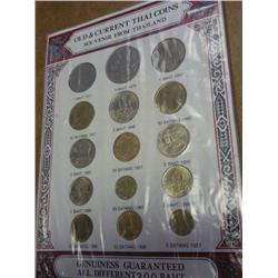 OLD AND CURRENT THAI COINS (UNC) (AS SHOWN)