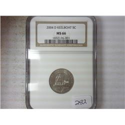 2004-D KEELBOAT NICKEL NGC MS66