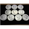 Image 1 : 10 ASSORTED 40% KENNEDY HALF DOLLARS