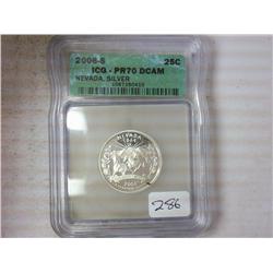 2006-S SILVER NEVADA QUARTER ICG PR70DCAM