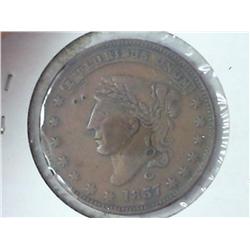 1837 GEORGE A. JARVIS HARD TIMES TOKEN