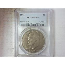 1971 IKE DOLLAR PCGS MS63