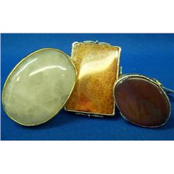 Lot-3 Beautiful Gemstone Adjustable Rings 2 Sterl.