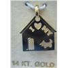 Image 1 : 14K Gold Charm "I Love My Dog House" NIB