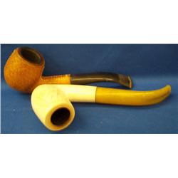Genuine Block Meerschaum Pipe, Plus Leather Pipe