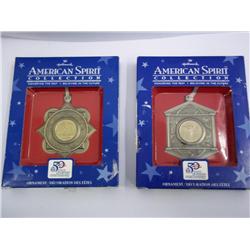 Hallmark State Quarter Ornaments-PA & CN 1999