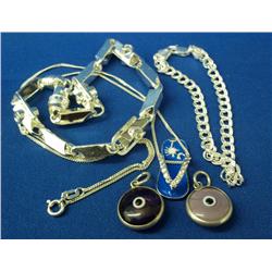 Lot-Sterling Bracelets, Necklace, Pendants