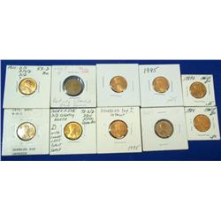 Lot-Pennies w/ Mint Errors example 1972 AU55 DDO