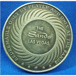 $1 Silver Gaming Token from Sands Las Vegas Unc